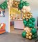 Green and Gold Balloon Arch Kit, 140Pcs Metallic Gold Balloon Emerald Forest Hunter Dark Green Balloon 18 12 10 5 Inch Different Size Balloons for Birthday Anniversary Jungle Party Decorations
